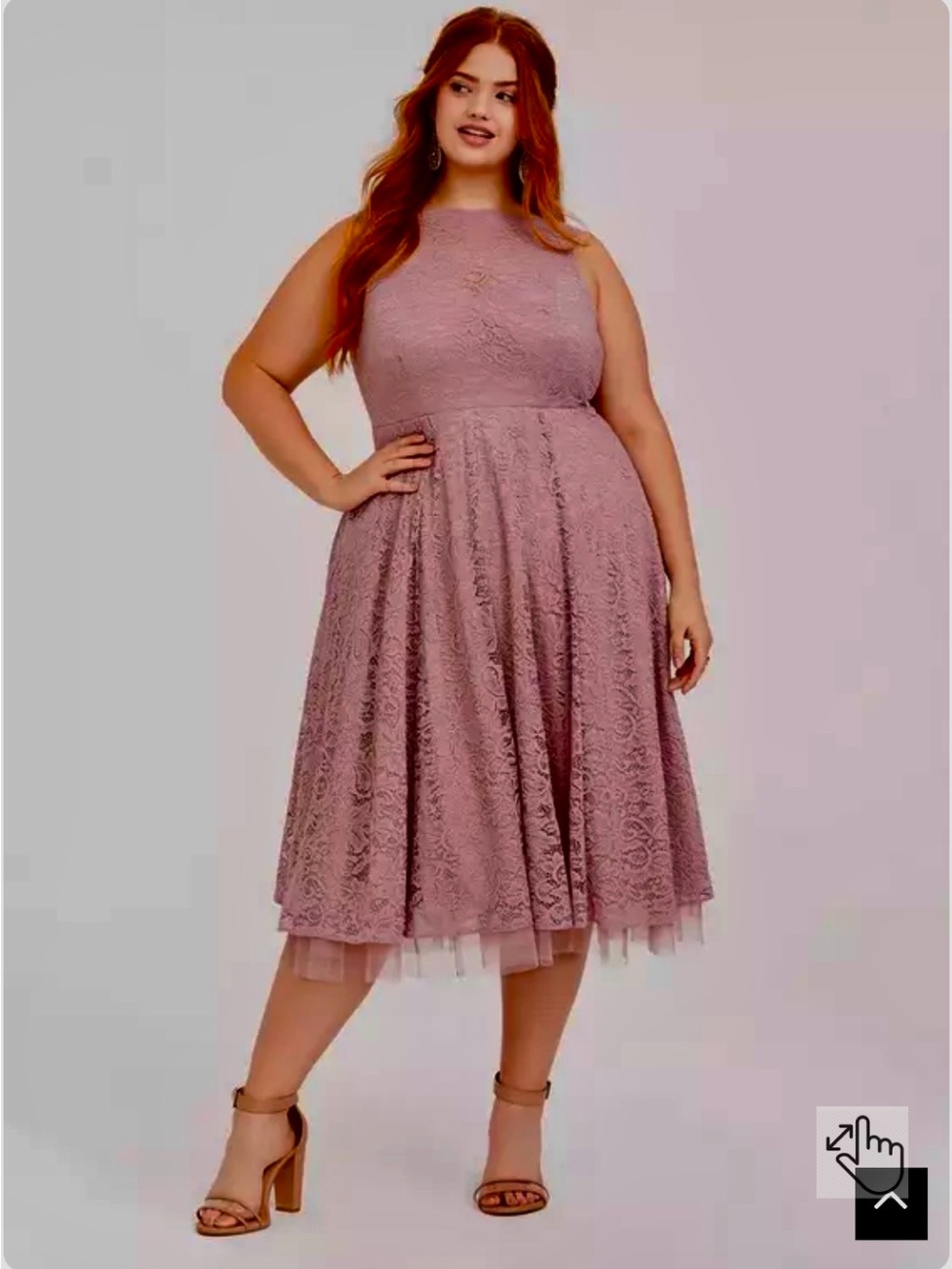 NWT Torrid Special Occasion Mauve Pink Lace Midi Dress